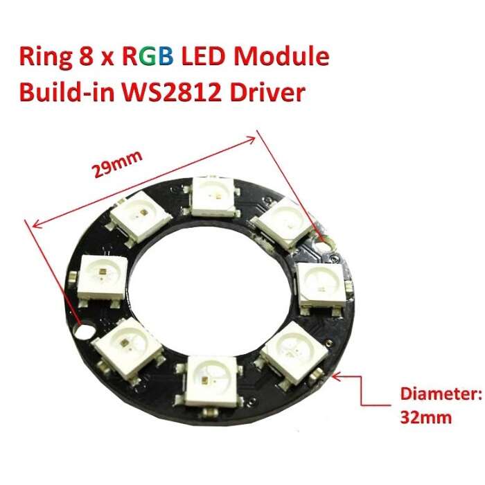 ماژول LED RGB تمام رنگ 8 بیتی WS2812 مدور 5050