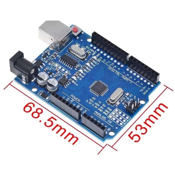 برد آردوینو Uno دارای پردازنده مرکزی ATmega328 و چیپ مبدل CH340G