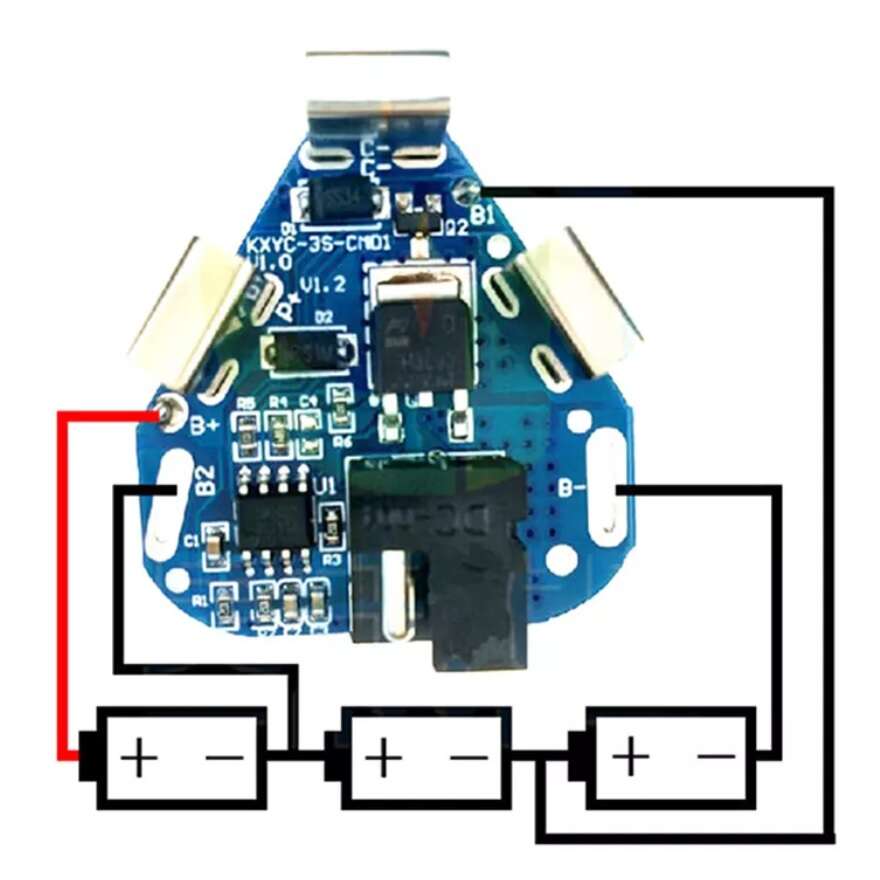 برد BMS سه سل برای باتری لیتیوم 12.6v 8a