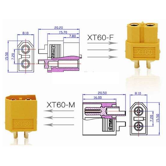 connector xt60 battery کانکتور xt xt-60