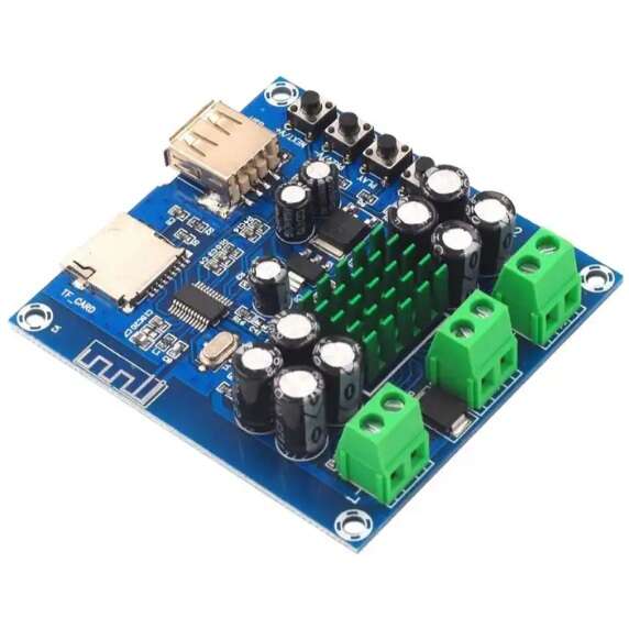 آمپلی فایرمدل XH-M422 با توان 2x50 وات با ورودی بلوتوث  TF-Card و USB با ولتاژ کاری 12 تا 24 ولت
