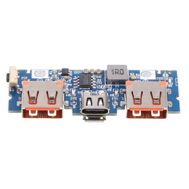 ماژول ساخت پاور بانک دارای دو ورودی Type-C و micro USB  و دو خروجی USB (جریان بالا) مدل LX-LBU2C