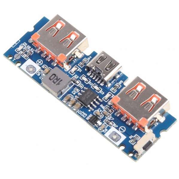 ماژول ساخت پاور بانک دارای دو ورودی Type-C و micro USB  و دو خروجی USB (جریان بالا) مدل LX-LBU2C