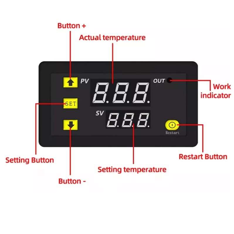 ماژول ترموستات دیجیتال دو نمایشگره مدل w3230